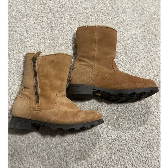 Sorel Shoes - Sorel Emelie Foldover Boots Womens Sz US 4 EU 35 Suede Waterproof Winter Camel